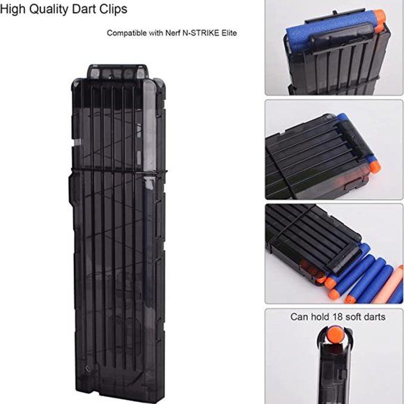 Soft Dart Clips, 18-Darts Quick Reload Clips Magazine Clips for Nerf Dart Gun - Picture 5 of 6